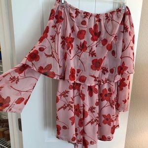 Red and Pink Flower romper